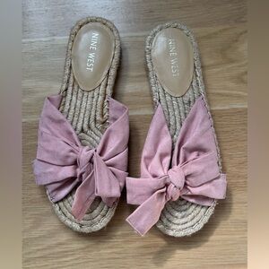 Nine West Pink Bow Espadrille Sandals